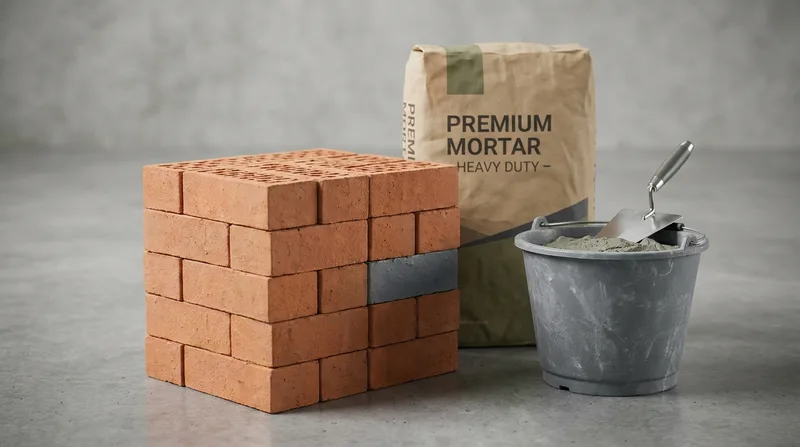 Tijolos, argamassa e cimento - Feirão da Construção