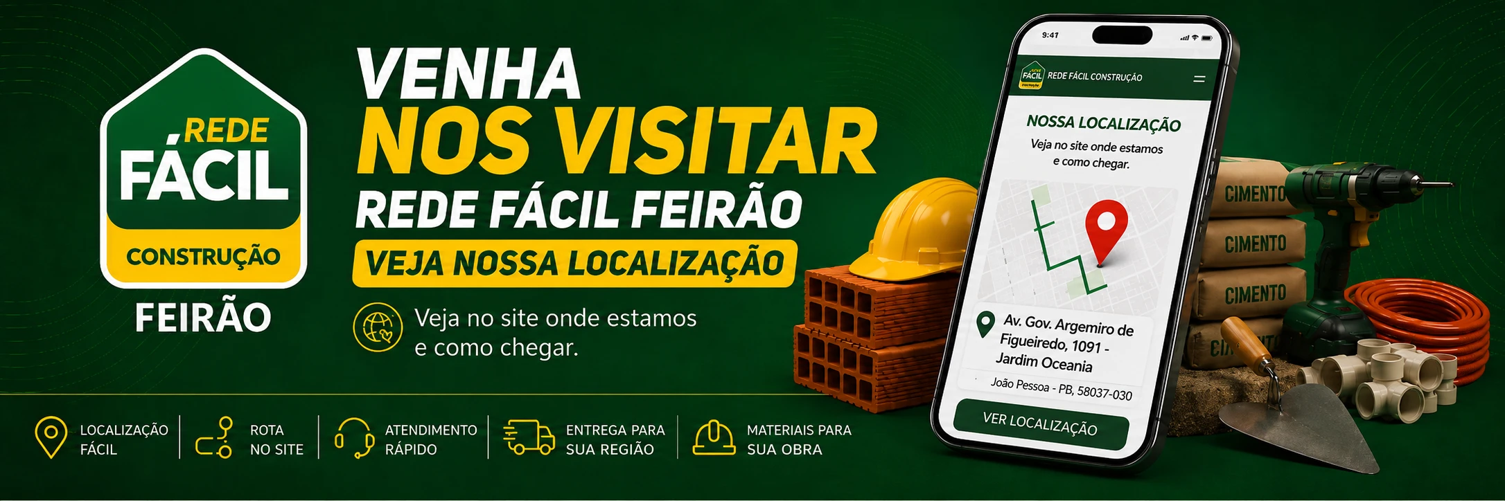 Veja nossa localização e como chegar até a Rede Fácil Feirão