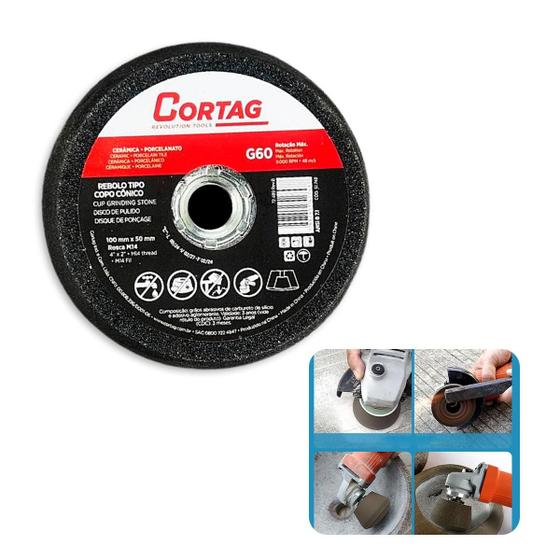 Imagem do produto REBOLO CONICO 4' 100MM G-60 CORTAG