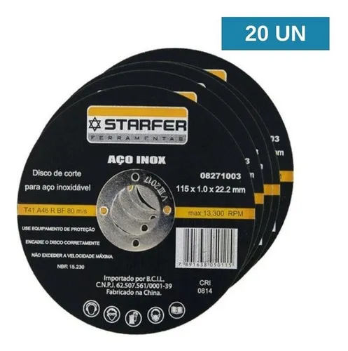 Imagem do produto DISCO DE CORTE INOX 4.1/2X7/8 STARFER