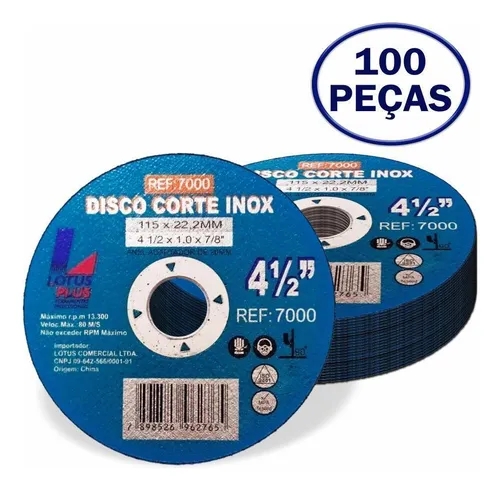 Imagem do produto DISCO DE CORTE INOX /FERRO 4 1/2 X 1,0 PRIX 4007 LOTUS