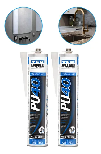 Imagem do produto ADESIVO SILICONE PRETO PU40 310ML TEKBOND