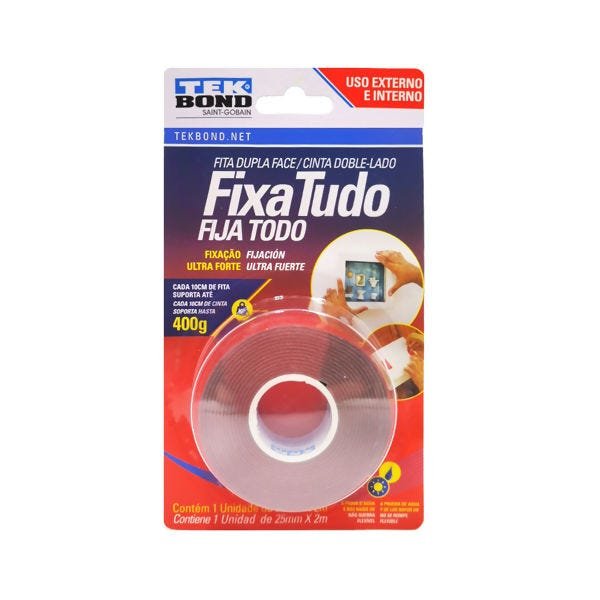 Imagem do produto FITA ACR DUPLA FACE EXT 25MM X 2M TEKBOND
