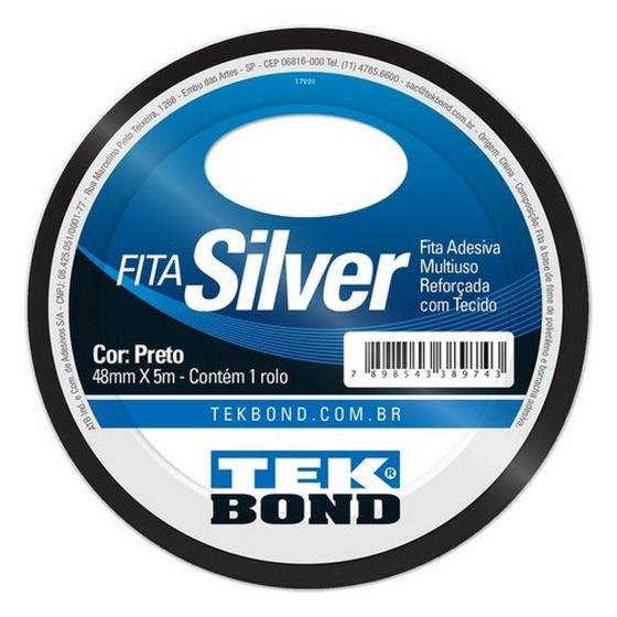 Imagem do produto FITA SILVER PRETA 48MM X 5M TEKBOND