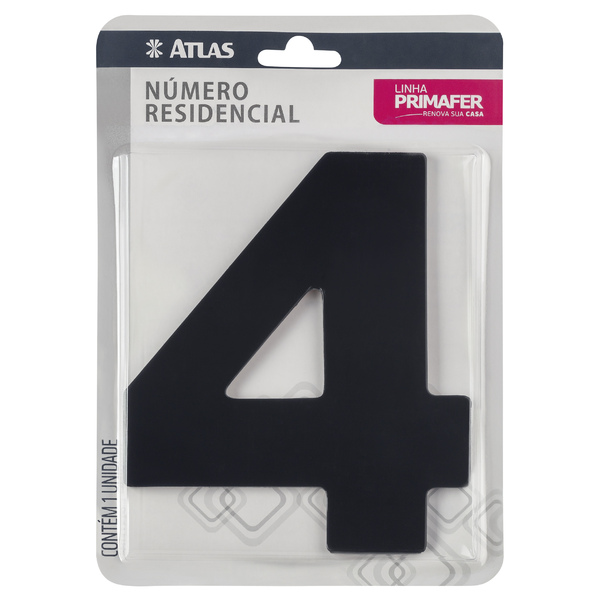 Imagem do produto NUMERO 4 P/CASA ADESIVO ACM PR ATLAS