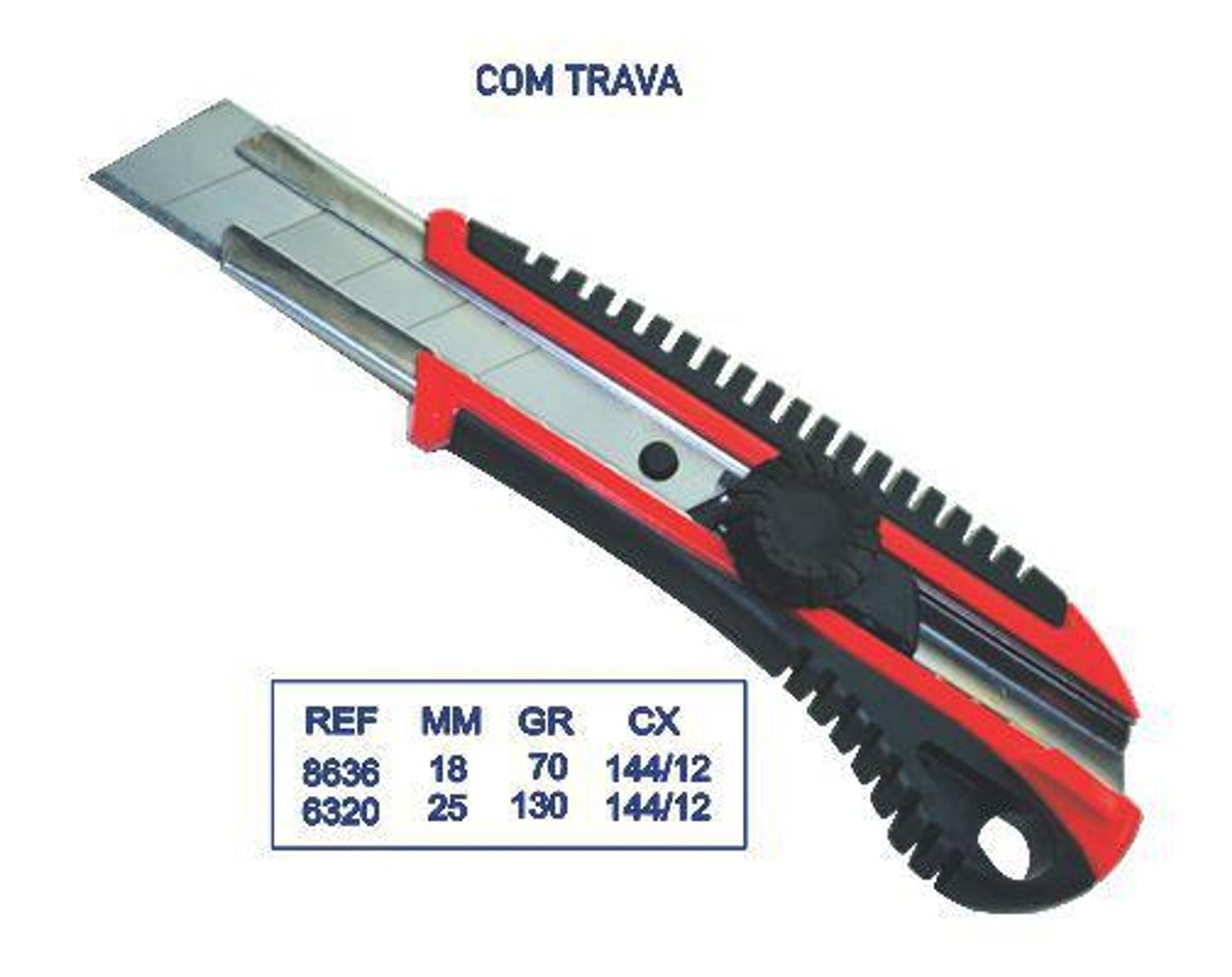 Imagem do produto ESTILETE 1 LAMINA AÇO 18MM - PRO REF8636 LOTUS