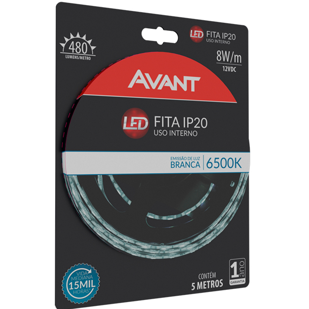 Imagem do produto FITA LED 5M BR 6500K INT IP20 8WM AVANT
