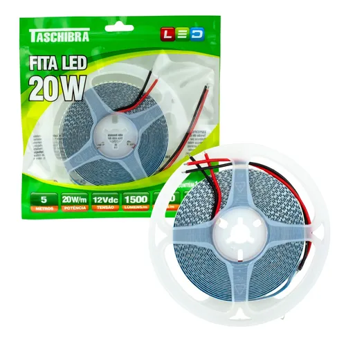 Imagem do produto FITA LED PRO 20W 240LEDS/M IP20 2700K 5M TASCHIBRA
