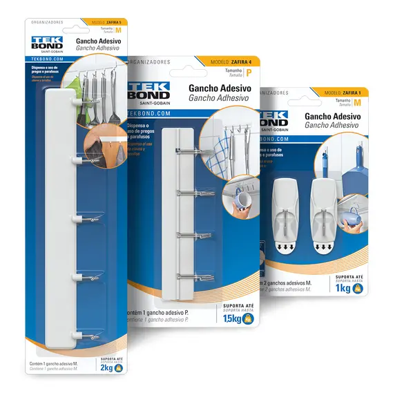 Imagem do produto GANCHO ZAFIRA M 5 DE PLAST BRANCO METAL TEKBOND