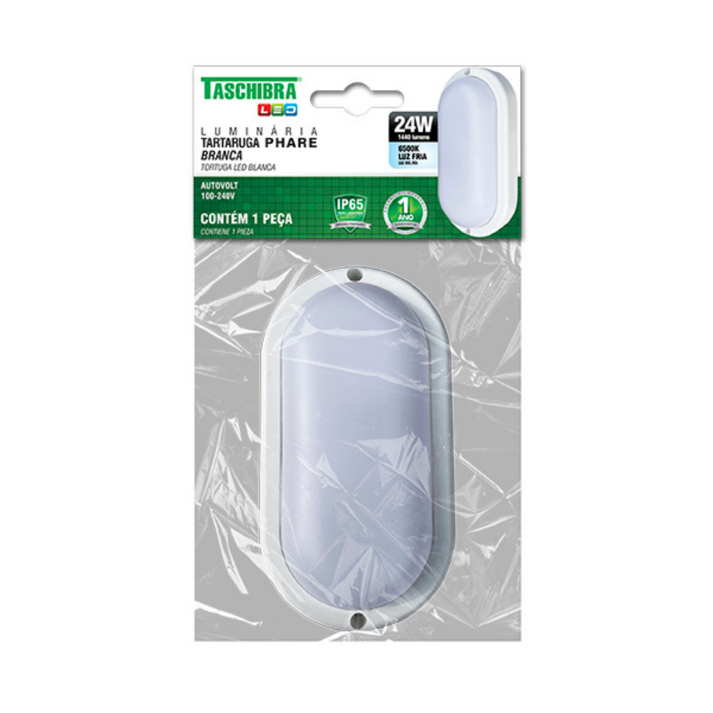 Imagem do produto LUMINARIA TARTARUGA LED PHARE 24W 6500K BRANCO TASCHIBRA