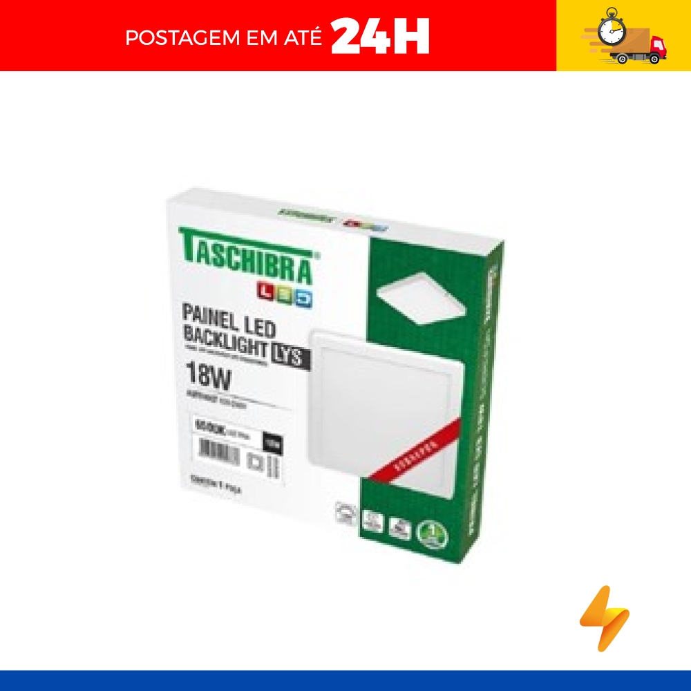 Imagem do produto PAINEL LED EMB QUAD 18W LYS 6500K BRANCO TASCHIBRA