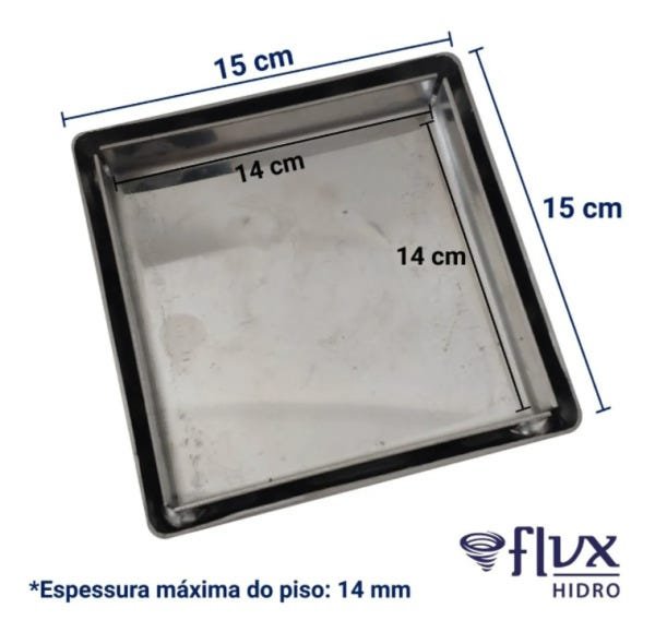 Imagem do produto RALO OCULTO DUPLO INOX 15 X 15 CM FLVX HIDRO ,