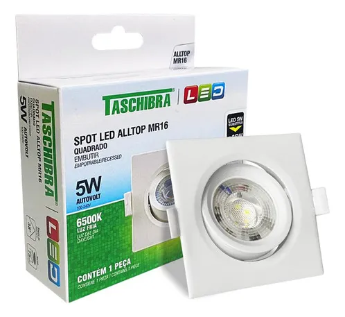 Imagem do produto SPOT LED EMB QUAD 5W 6500K BRANCO TASCHIBRA