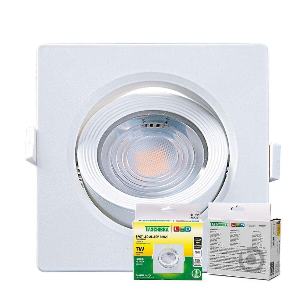 Imagem do produto SPOT LED EMB QUAD 7W 3000K BRANCO TASCHIBRA