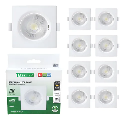Imagem do produto SPOT LED EMB QUAD 7W 4000K BRANCO TASCHIBRA