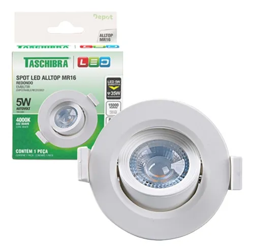 Imagem do produto SPOT LED EMB RED 5W 4000K BRANCO TASCHIBRA