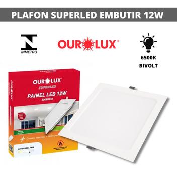 Imagem do produto PLAFON LED EMBUTIR 12W QUAD 6500K BCO - DECORLUX