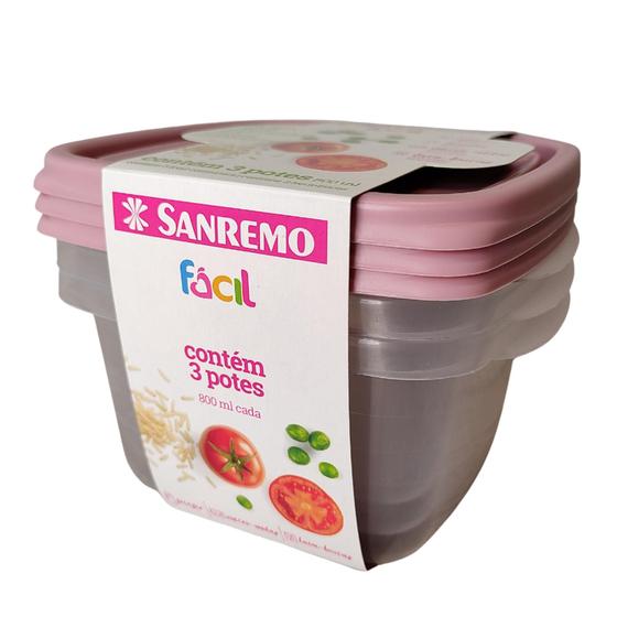 Imagem do produto CONJ 3 POTES 330ML/1,24L/2,5L SANREMO