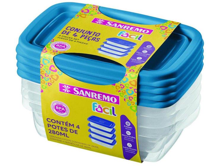 Imagem do produto POTE LEITE PO PLASTICO AZ 280ML SR835/4 SANREMO