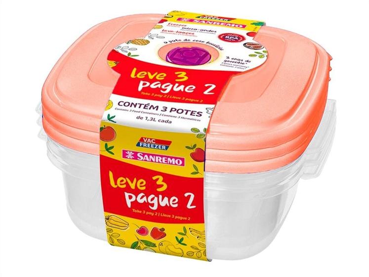 Imagem do produto POTE QUADRADO PLASTICO RS 920ML 709/57 SANREMO