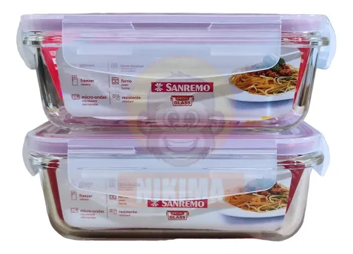 Imagem do produto POTE RETANG VIDRO 550ML SANREMO