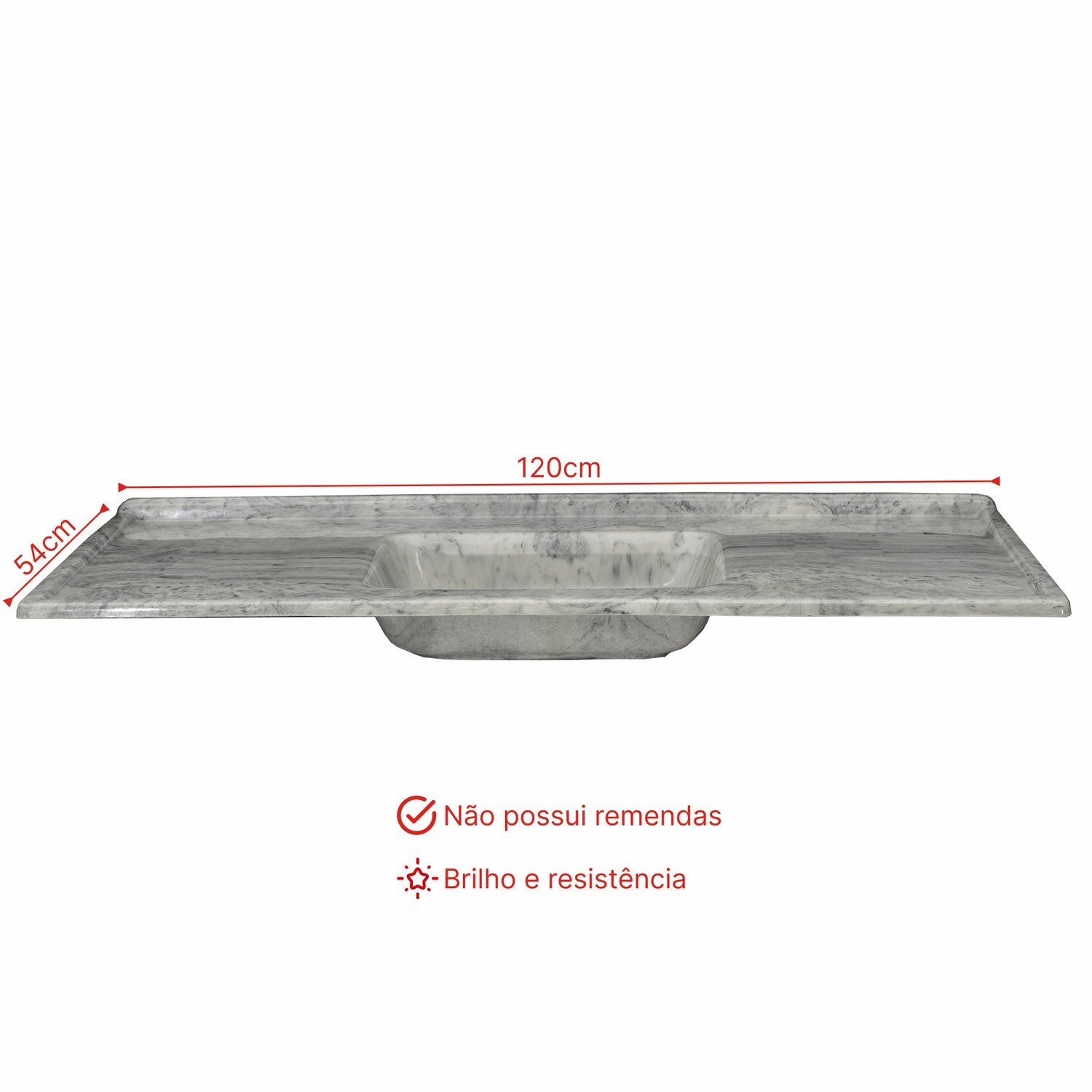 Imagem do produto PIA MARMORE SINT 120X050 PT MARMOBELL