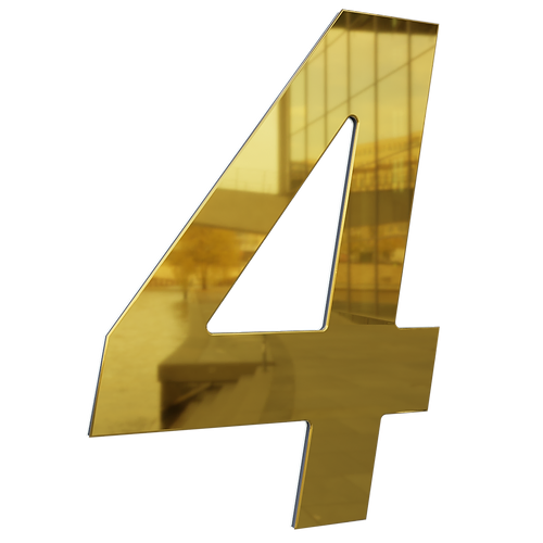 Imagem do produto NUMERO RESID 130MM OURO ESPELHADO 04 METAL MIDIA