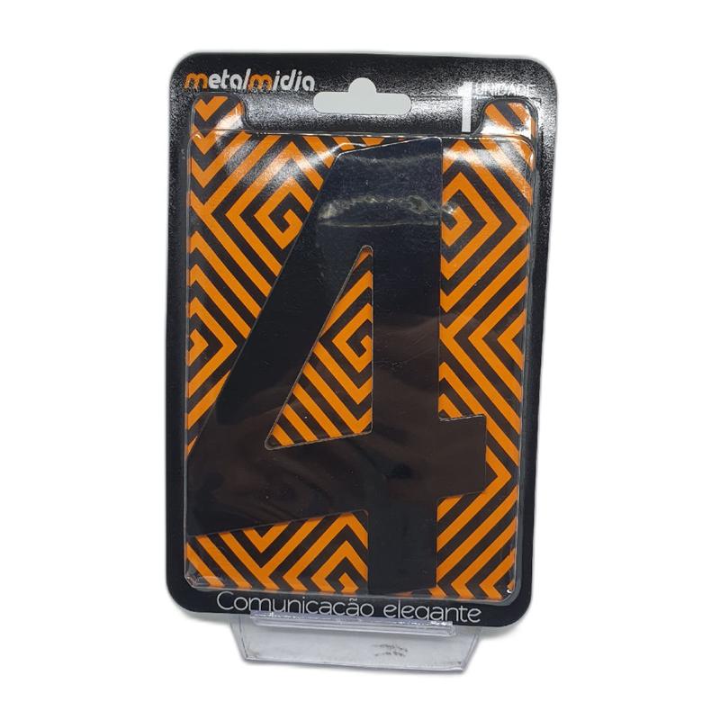 Imagem do produto NUMERO RESID 130MM PRETO 04 METAL MIDIA