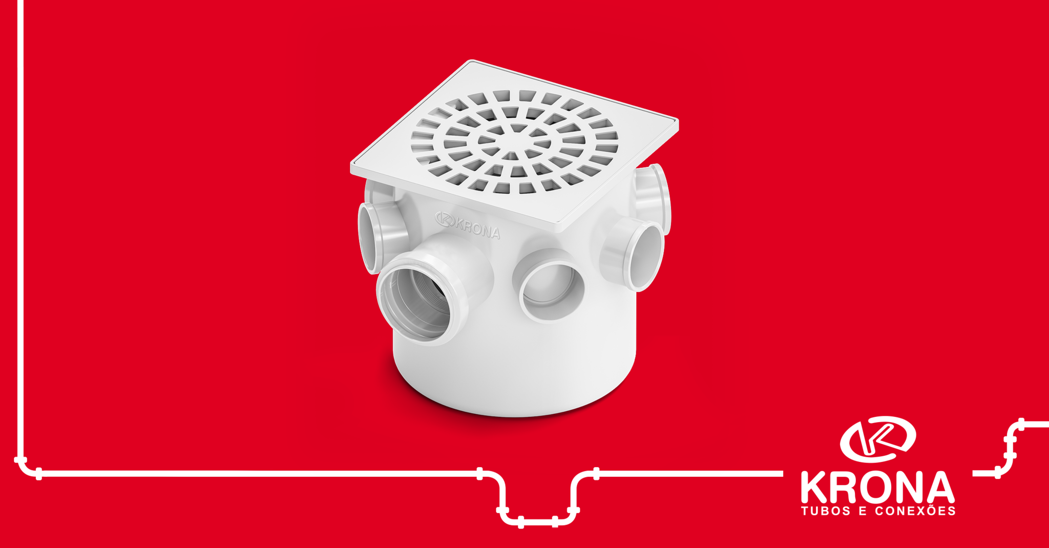 Imagem do produto CAIXA SIFONADA 150X185X75 C/ GRELHA QUAD 17 KRONA