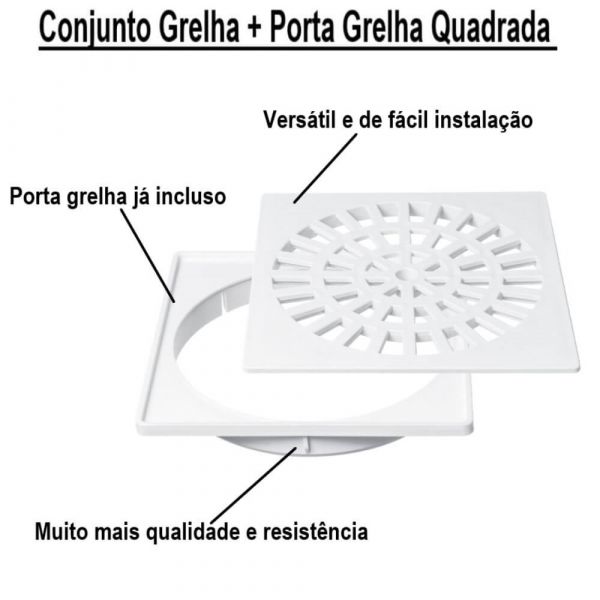 Imagem do produto GRELHA + PORTA GRELHA QUAD 100MM REF1297 HERC