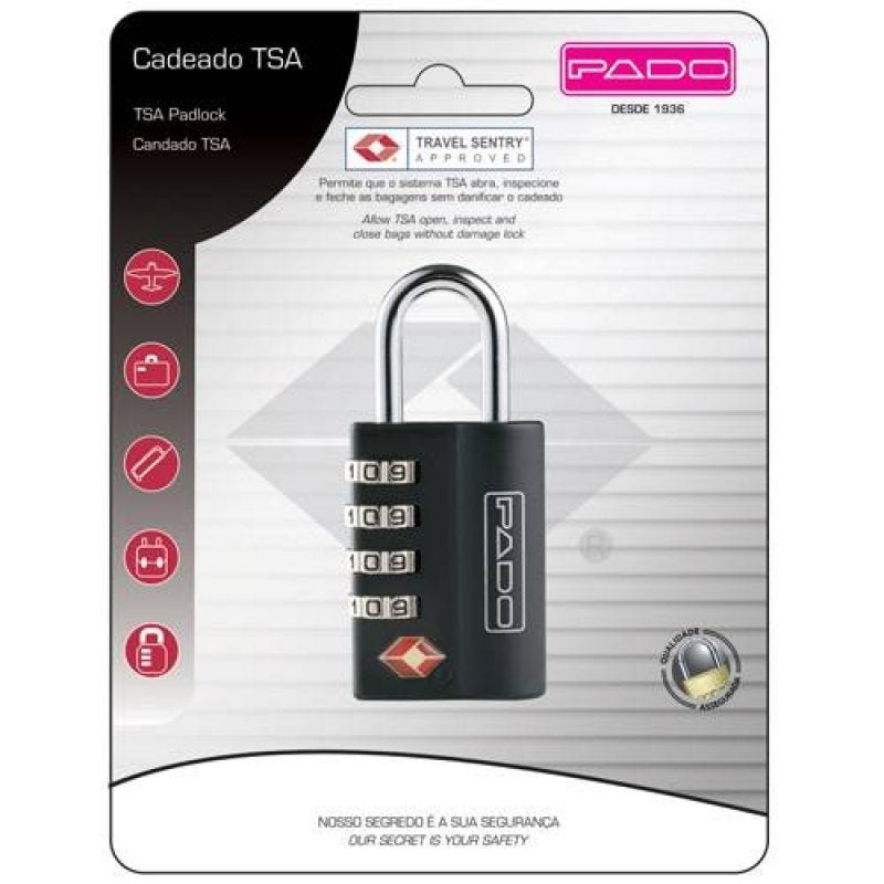 Imagem do produto CADEADO SM EXECUTIVE 4 SEGREDOS PRETO PADO