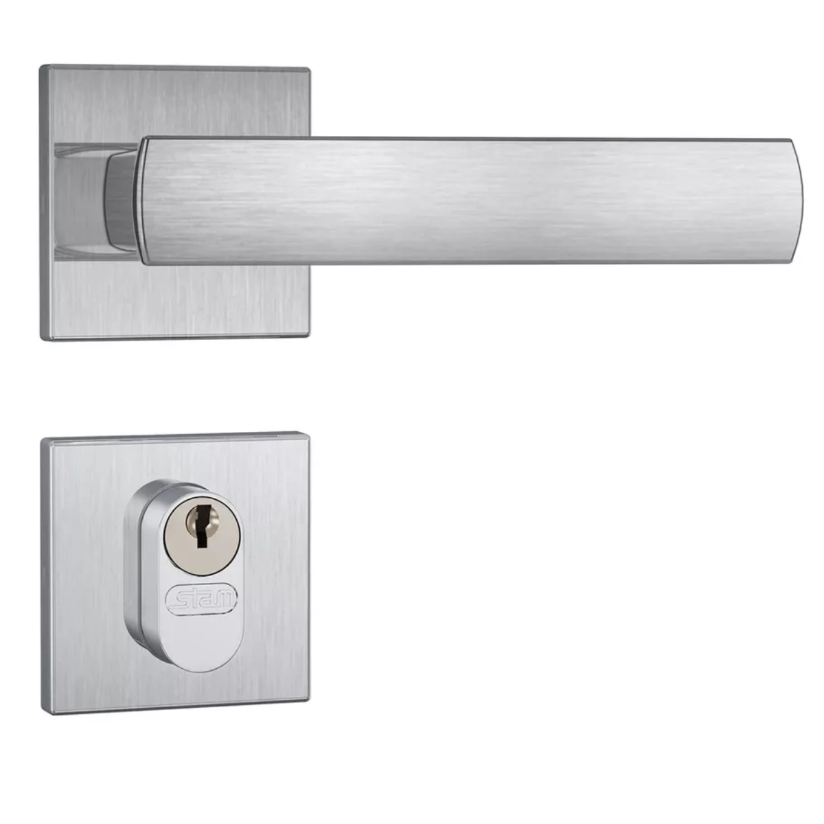 Imagem do produto FECHADURA EXT 803/35 ROSETA QUAD INOX (G) STAM