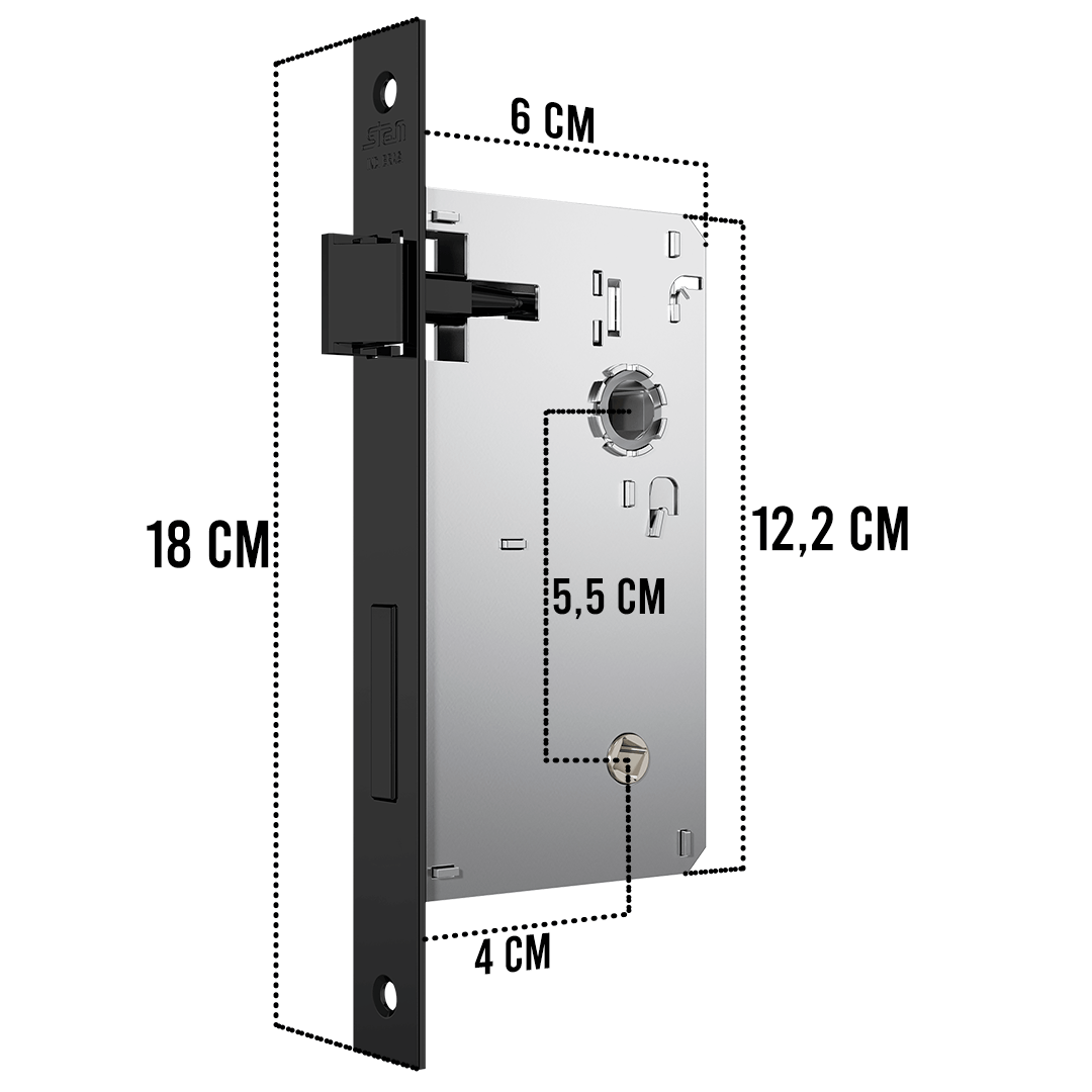 Imagem do produto FECHADURA WC 823/35 ROSETA QUAD INOX ESC STAM