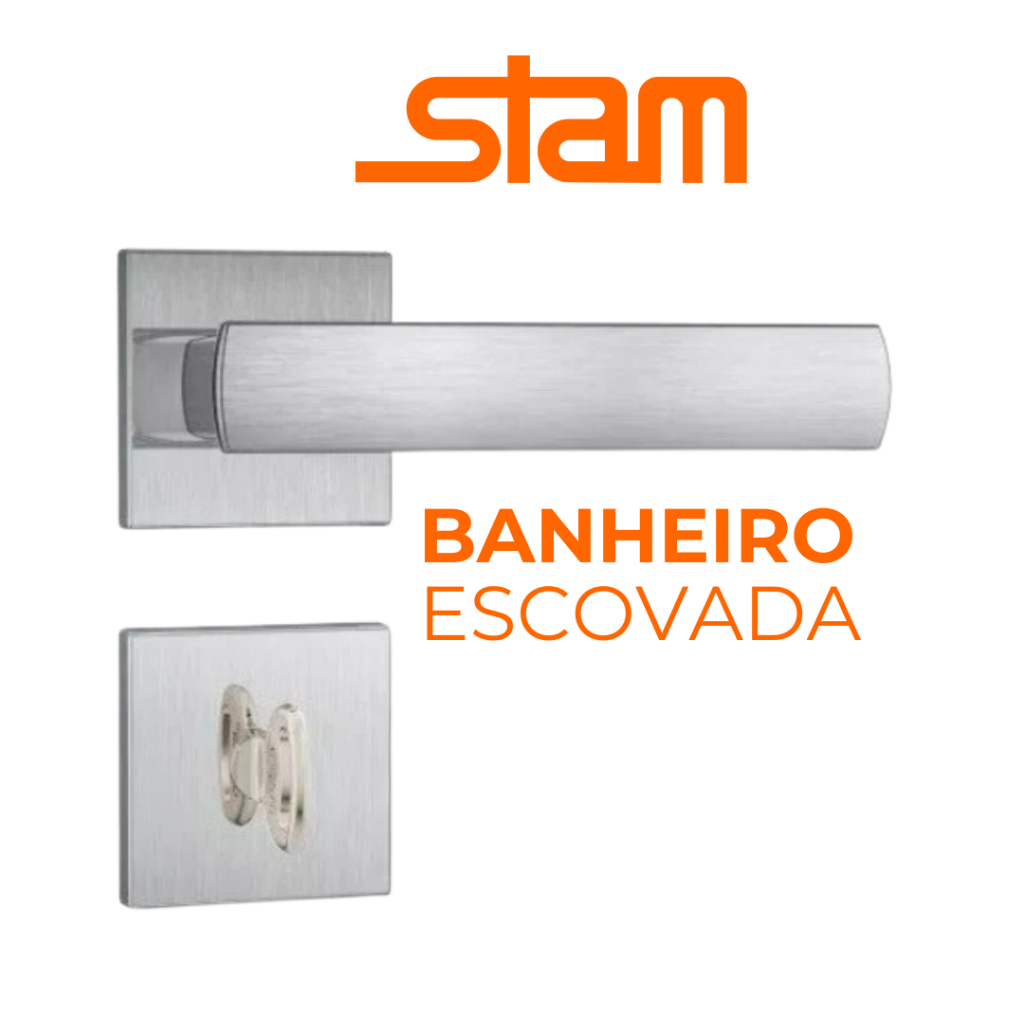 Imagem do produto FECHADURA WC 823/35 ROSETA QUAD INOX STAM