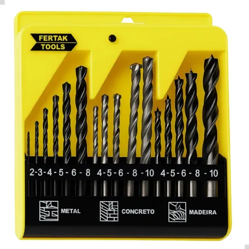 Imagem do produto JOGO BROCAS C/16 PCS MAD/CONC/METAL FERTAK