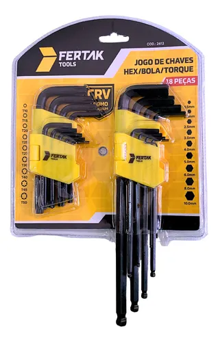 Imagem do produto JOGO CHAVE TORX/PONTA BOLA C/ 18 PCS FERTAK