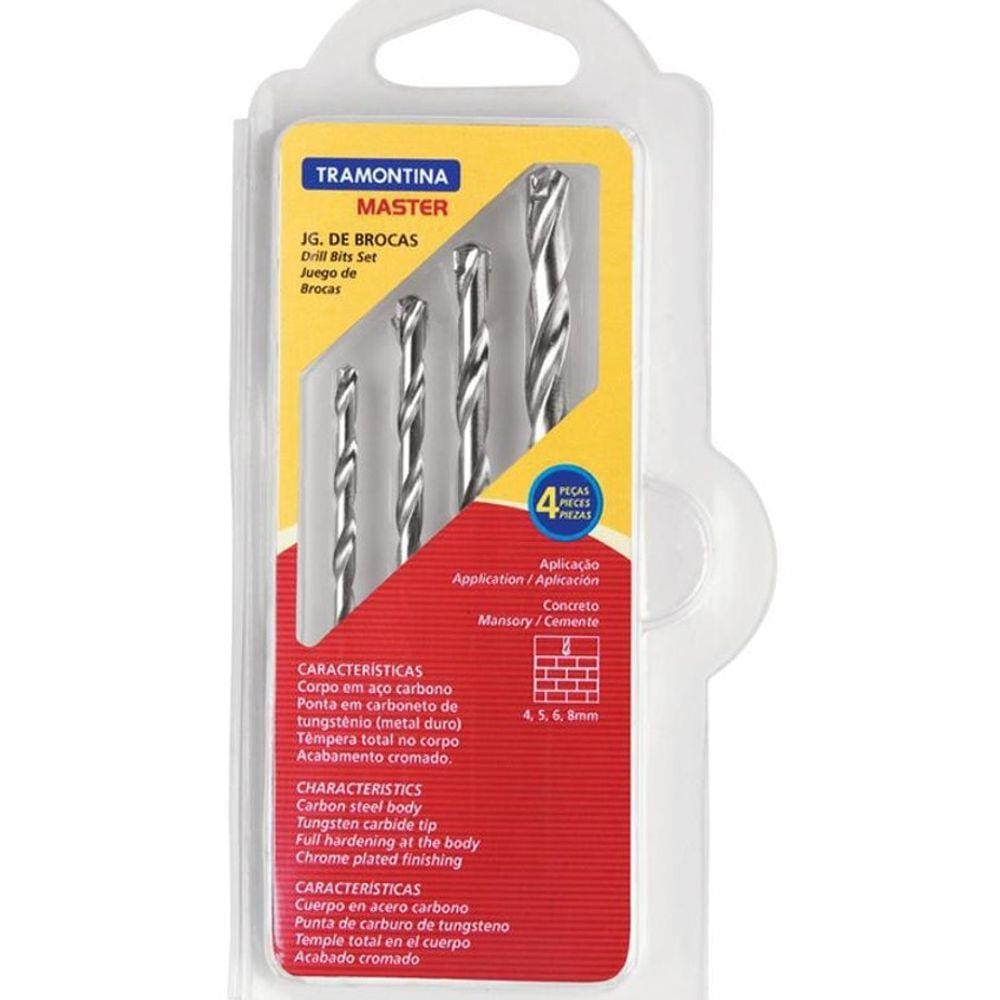 Imagem do produto KIT BROCAS DE VIDEA 4 PCS TRAMONTINA