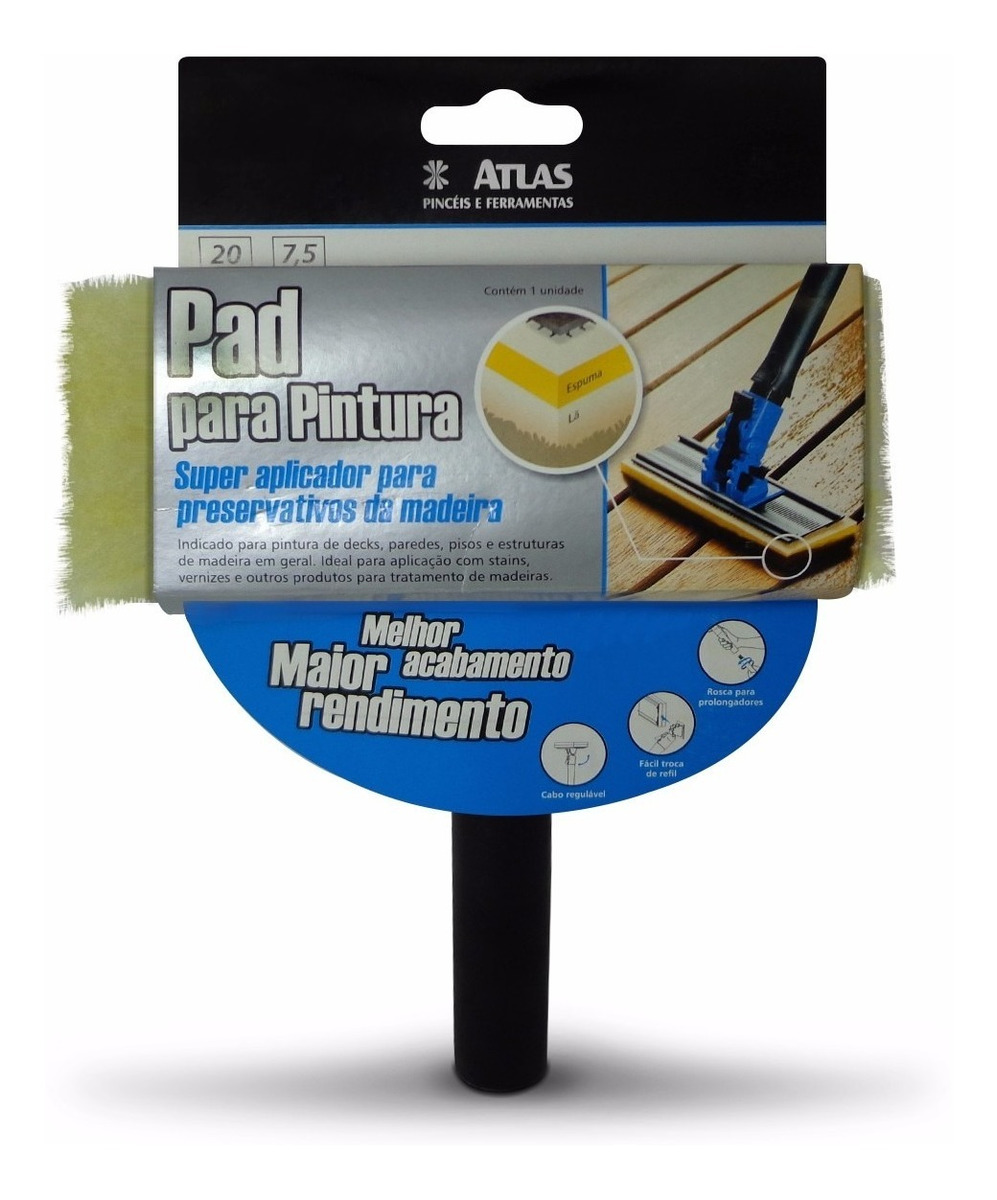Imagem do produto PAD P/ PINTURA EM MADEIRA C/ CABO 20CM AT750/90 ATLAS