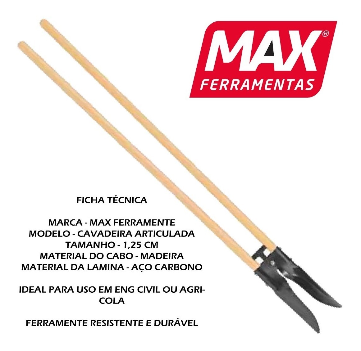 Imagem do produto CAVADEIRA ARTICULADA C/CABO 1,25M MAX