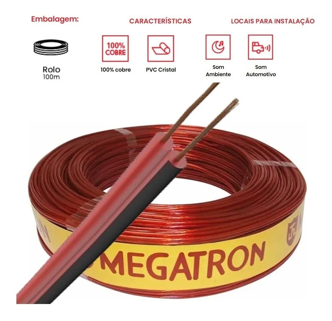 Imagem do produto FIO P/ SOM 1,5MM PTO/VM 1M