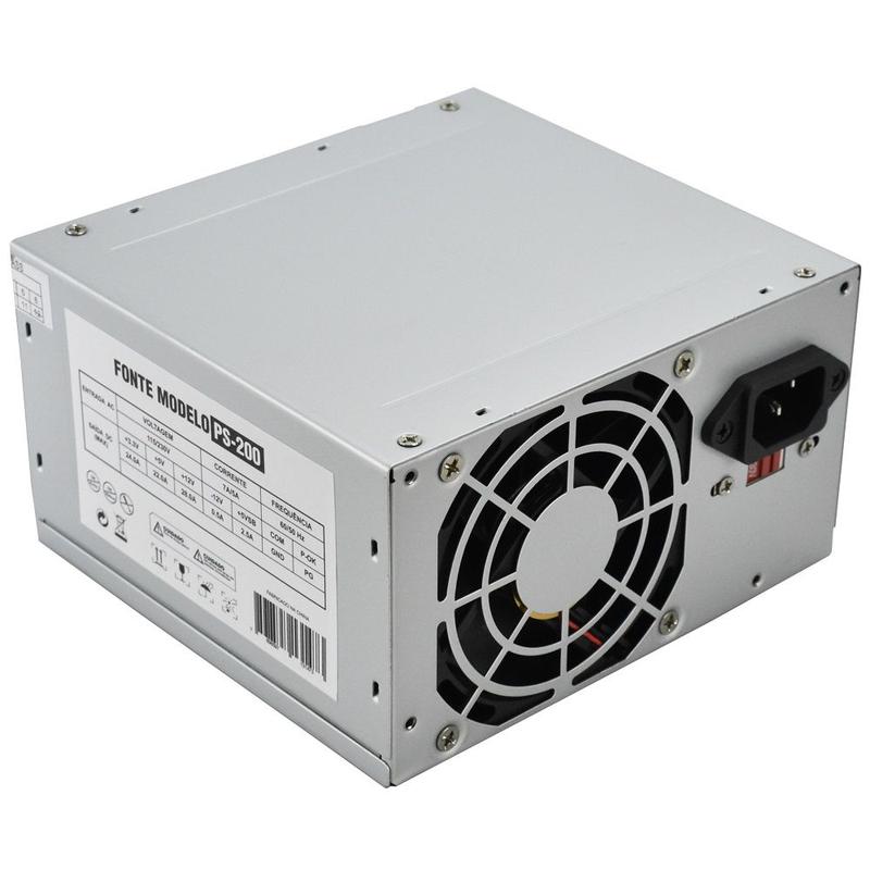 Imagem do produto FONTE ATX 200W EVUS PS-200 CHAVEADA BOX C/CABO