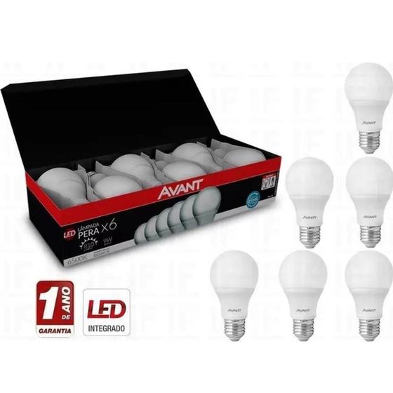 Imagem do produto KIT 06 LAMPADAS LED BULBO 9W 6500K AVANT