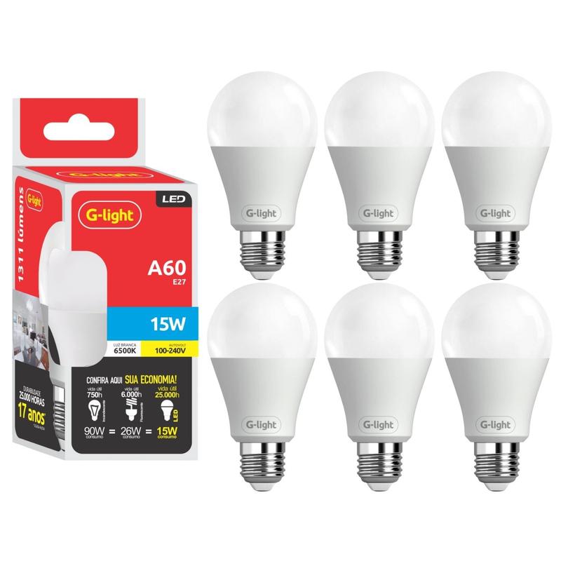 Imagem do produto LAMPADA LED A60 6,5W 6000K E27 AMRARELA G-LIGHT