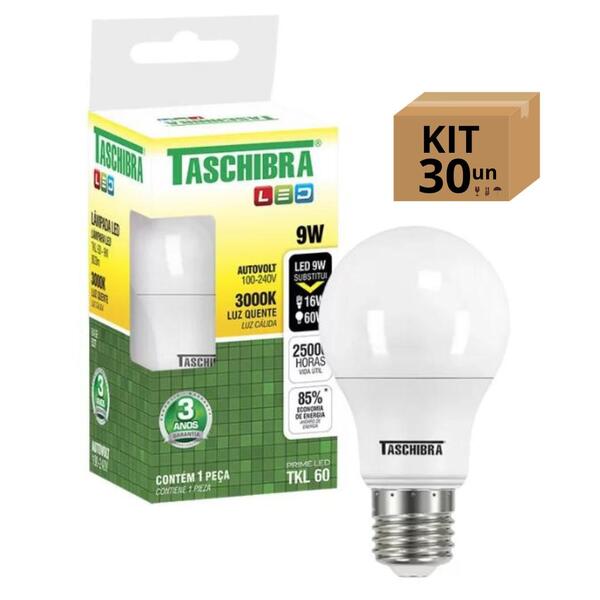 Imagem do produto LAMPADA LED BULBO 9W 3000K TASCHIBRA