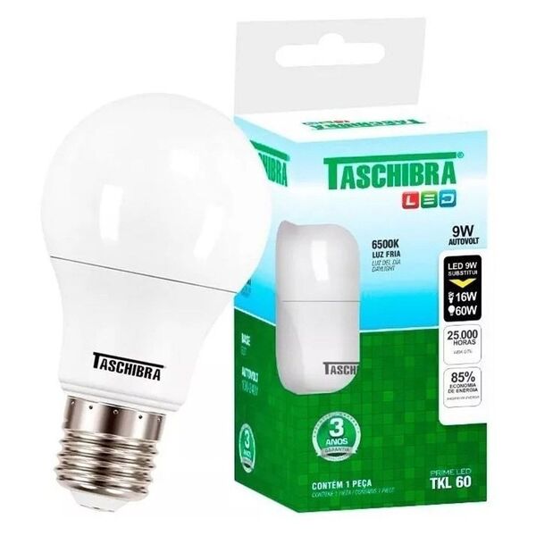Imagem do produto LAMPADA LED BULBO 9W 6500K BR TASCHIBRA