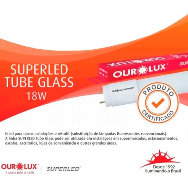 Imagem do produto LAMPADA TUBULAR LED 18W 6500K OUROLUX