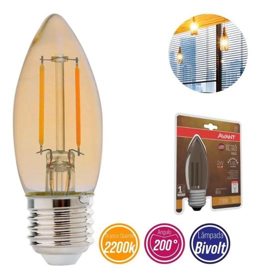 Imagem do produto LAMPADA LED RETRO VELA CHAMA AM 2W