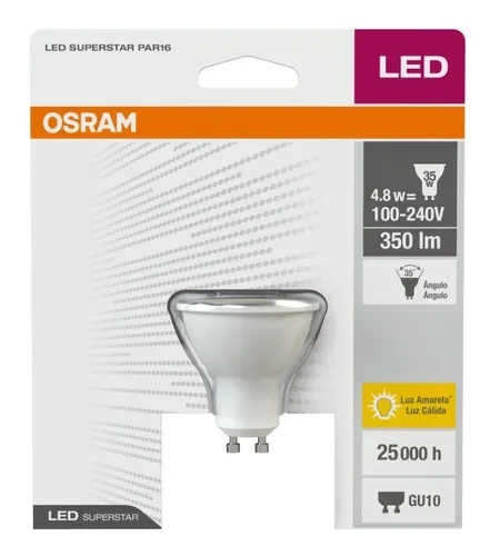 Imagem do produto LAMPADA PAR16 LED 4.8W 3000K GU10 OSRAM
