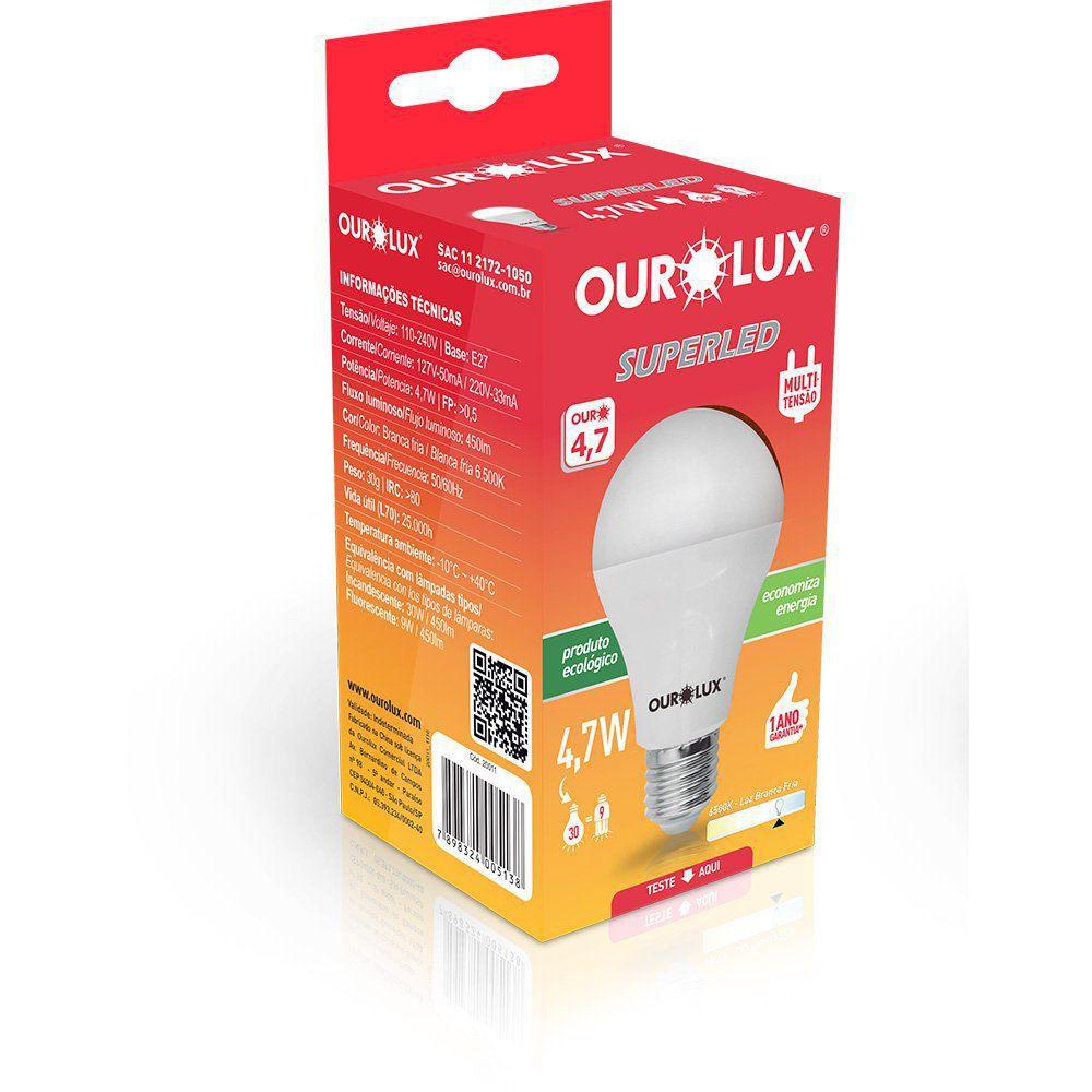 Imagem do produto LAMPADA SUPER LED 4,7W 6500K BIV OUROLUX