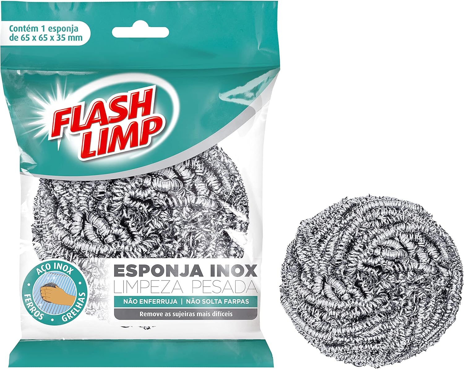 Imagem do produto ESPONJA INOX LIMPEZA PESADA EA1409 FLASH LIMP